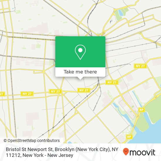 Mapa de Bristol St Newport St, Brooklyn (New York City), NY 11212