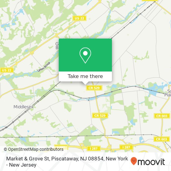 Mapa de Market & Grove St, Piscataway, NJ 08854