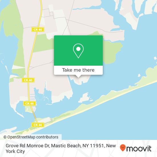 Grove Rd Monroe Dr, Mastic Beach, NY 11951 map