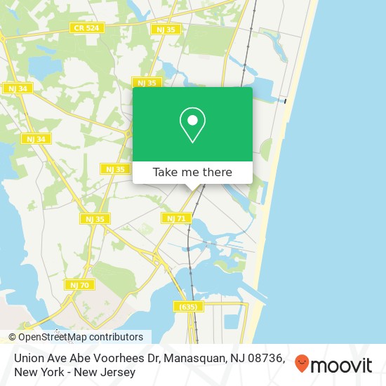 Union Ave Abe Voorhees Dr, Manasquan, NJ 08736 map