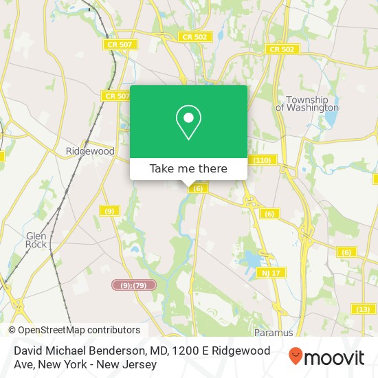 Mapa de David Michael Benderson, MD, 1200 E Ridgewood Ave