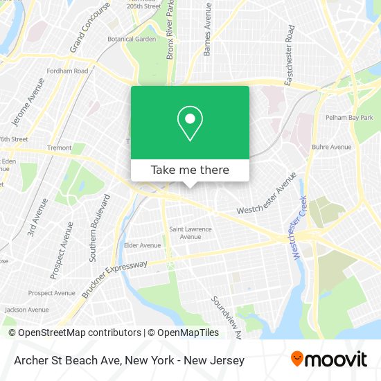 Archer St Beach Ave map