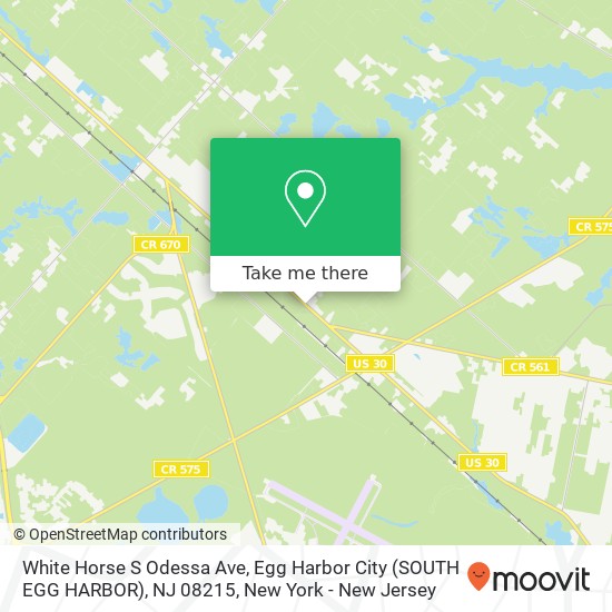 Mapa de White Horse S Odessa Ave, Egg Harbor City (SOUTH EGG HARBOR), NJ 08215