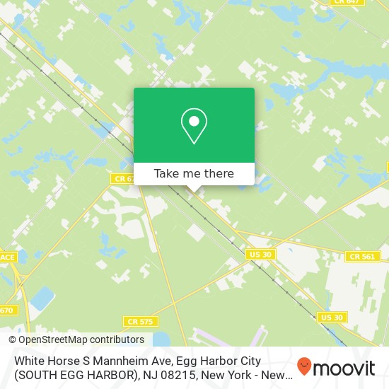 Mapa de White Horse S Mannheim Ave, Egg Harbor City (SOUTH EGG HARBOR), NJ 08215