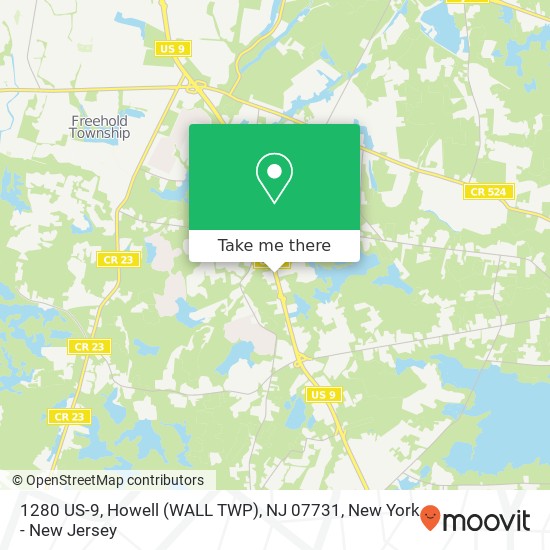 Mapa de 1280 US-9, Howell (WALL TWP), NJ 07731