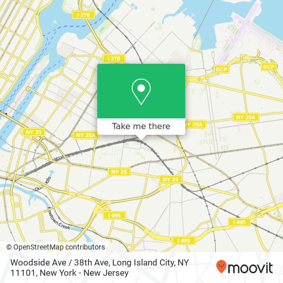 Woodside Ave / 38th Ave, Long Island City, NY 11101 map