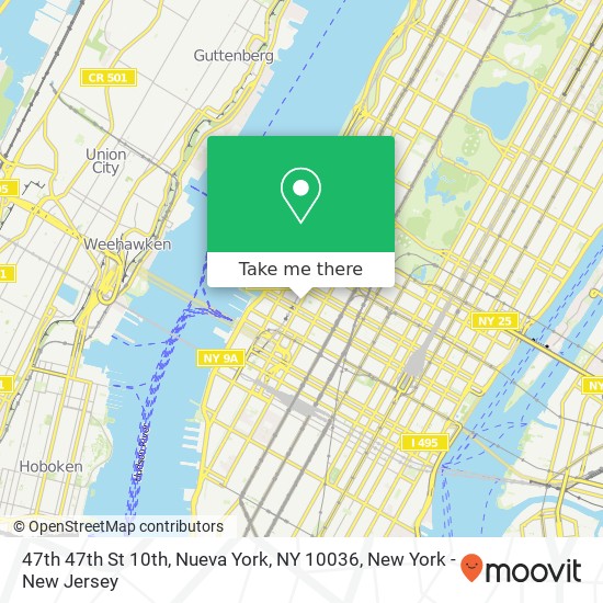 Mapa de 47th 47th St 10th, Nueva York, NY 10036