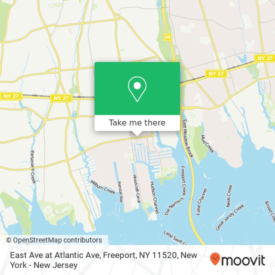 Mapa de East Ave at Atlantic Ave, Freeport, NY 11520
