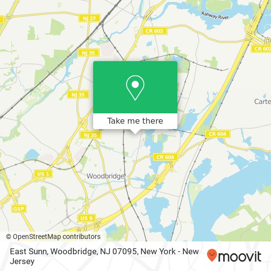 Mapa de East Sunn, Woodbridge, NJ 07095