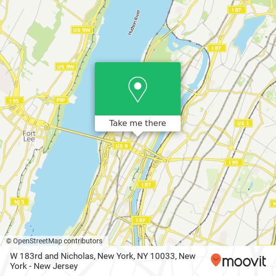 Mapa de W 183rd and Nicholas, New York, NY 10033