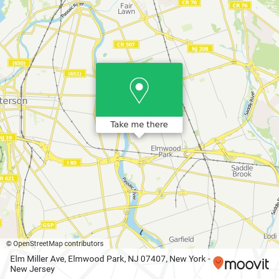 Elm Miller Ave, Elmwood Park, NJ 07407 map