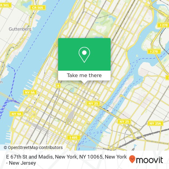 Mapa de E 67th St and Madis, New York, NY 10065