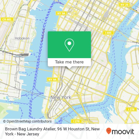 Mapa de Brown Bag Laundry Atelier, 96 W Houston St