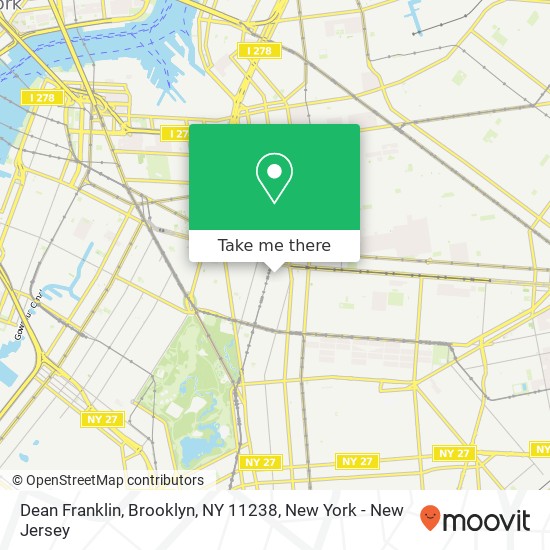 Mapa de Dean Franklin, Brooklyn, NY 11238