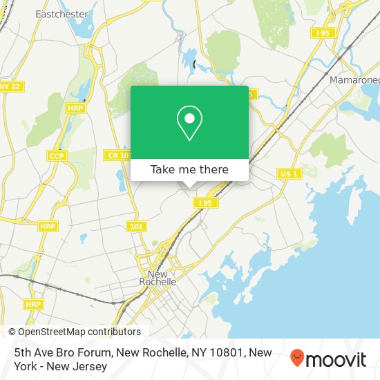 Mapa de 5th Ave Bro Forum, New Rochelle, NY 10801