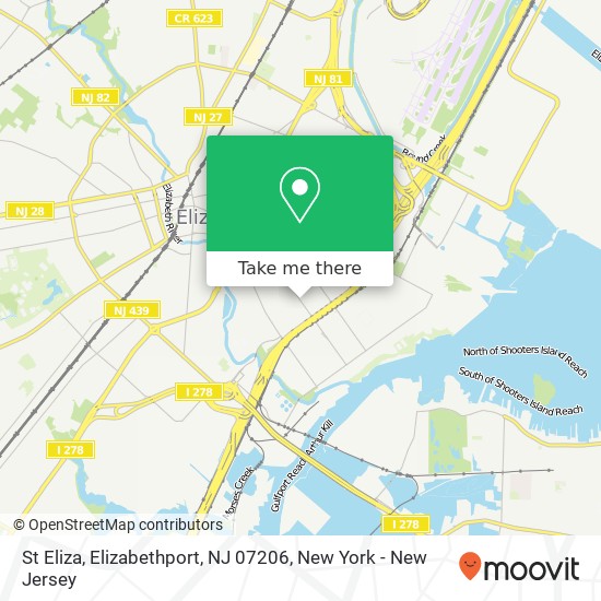 Mapa de St Eliza, Elizabethport, NJ 07206