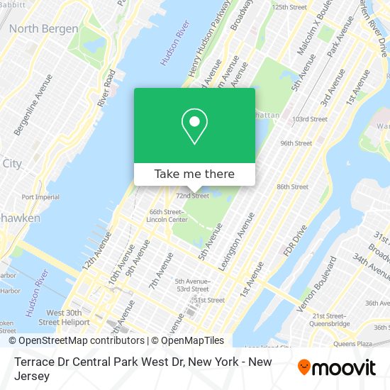 Mapa de Terrace Dr Central Park West Dr