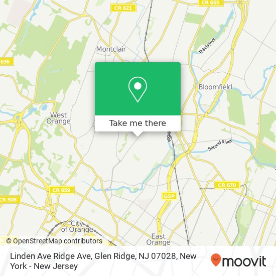 Linden Ave Ridge Ave, Glen Ridge, NJ 07028 map