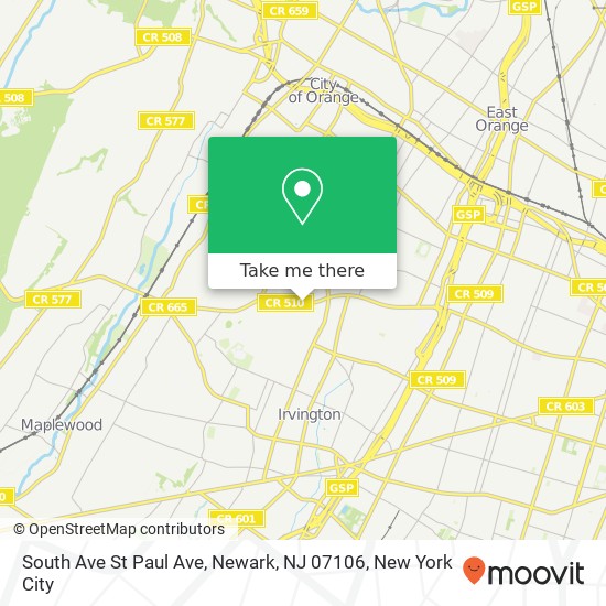 South Ave St Paul Ave, Newark, NJ 07106 map