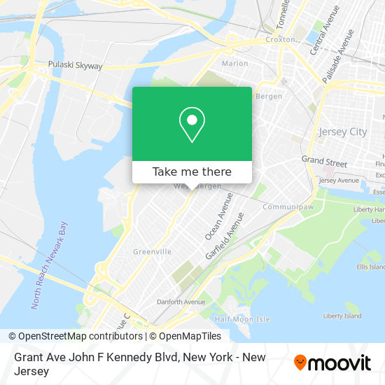 Mapa de Grant Ave John F Kennedy Blvd