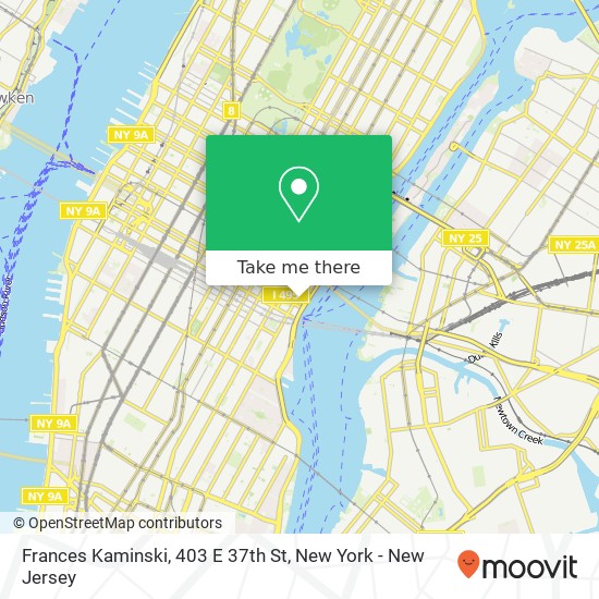Mapa de Frances Kaminski, 403 E 37th St