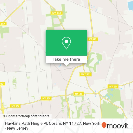 Mapa de Hawkins Path Hingle Pl, Coram, NY 11727