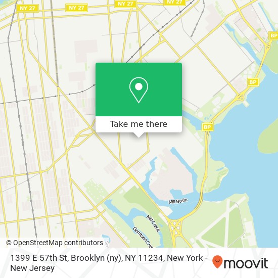 Mapa de 1399 E 57th St, Brooklyn (ny), NY 11234