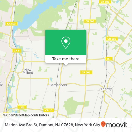 Mapa de Marion Ave Bro St, Dumont, NJ 07628