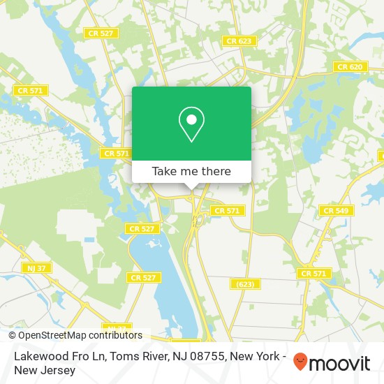 Mapa de Lakewood Fro Ln, Toms River, NJ 08755