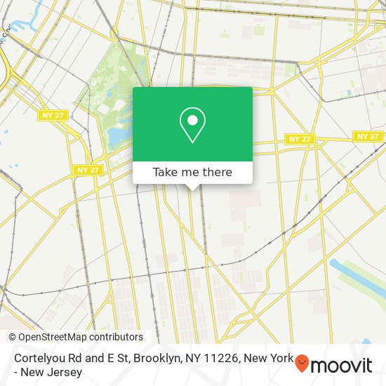 Mapa de Cortelyou Rd and E St, Brooklyn, NY 11226