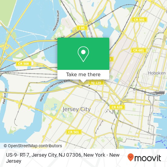 Mapa de US-9- RT-7, Jersey City, NJ 07306