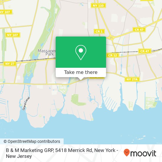 Mapa de B & M Marketing GRP, 5418 Merrick Rd