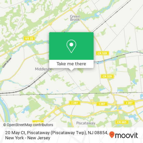 Mapa de 20 May Ct, Piscataway (Piscataway Twp), NJ 08854