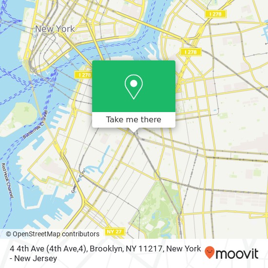 Mapa de 4 4th Ave (4th Ave,4), Brooklyn, NY 11217