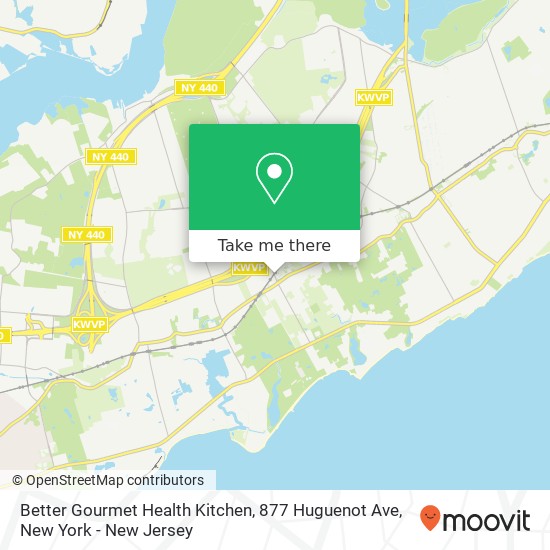 Mapa de Better Gourmet Health Kitchen, 877 Huguenot Ave