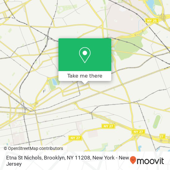 Mapa de Etna St Nichols, Brooklyn, NY 11208