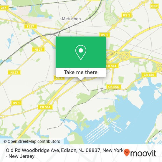 Mapa de Old Rd Woodbridge Ave, Edison, NJ 08837