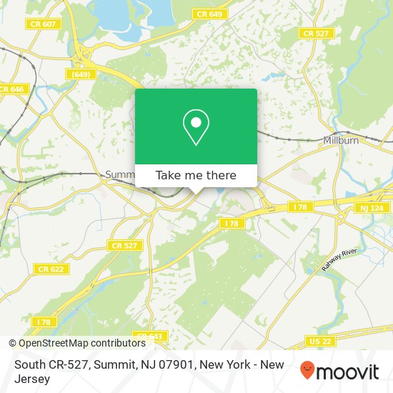 Mapa de South CR-527, Summit, NJ 07901