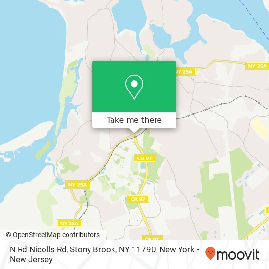 Mapa de N Rd Nicolls Rd, Stony Brook, NY 11790