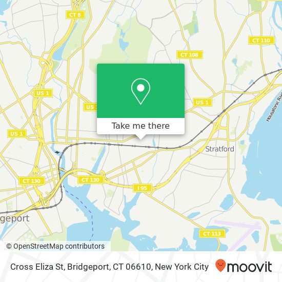 Mapa de Cross Eliza St, Bridgeport, CT 06610