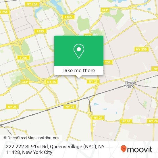 Mapa de 222 222 St 91st Rd, Queens Village (NYC), NY 11428