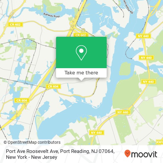 Mapa de Port Ave Roosevelt Ave, Port Reading, NJ 07064