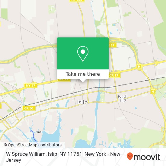 Mapa de W Spruce William, Islip, NY 11751