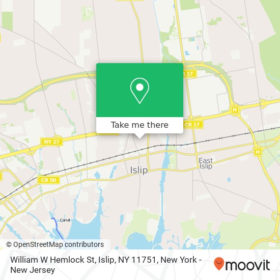 Mapa de William W Hemlock St, Islip, NY 11751