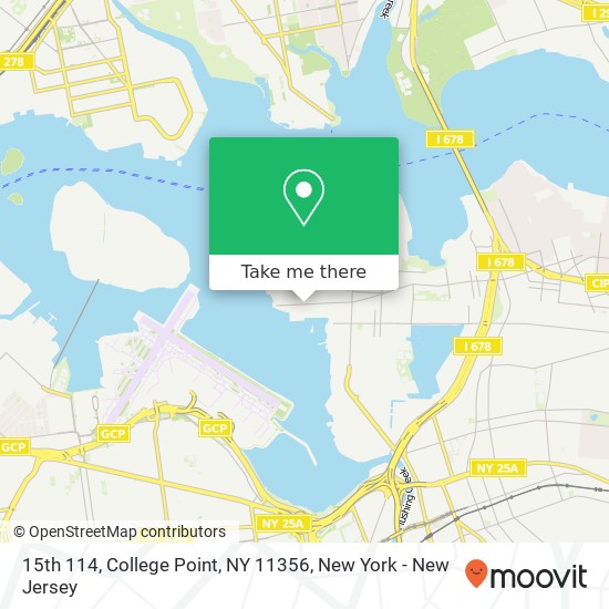 Mapa de 15th 114, College Point, NY 11356