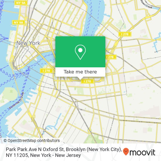 Mapa de Park Park Ave N Oxford St, Brooklyn (New York City), NY 11205