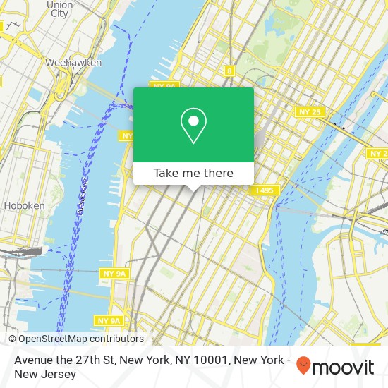 Avenue the 27th St, New York, NY 10001 map