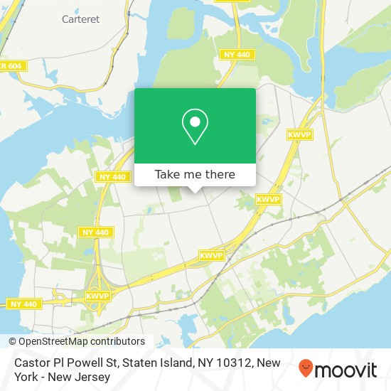 Mapa de Castor Pl Powell St, Staten Island, NY 10312