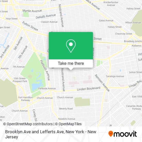 Brooklyn Ave and Lefferts Ave map