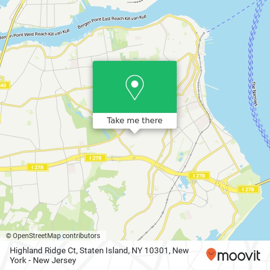 Mapa de Highland Ridge Ct, Staten Island, NY 10301